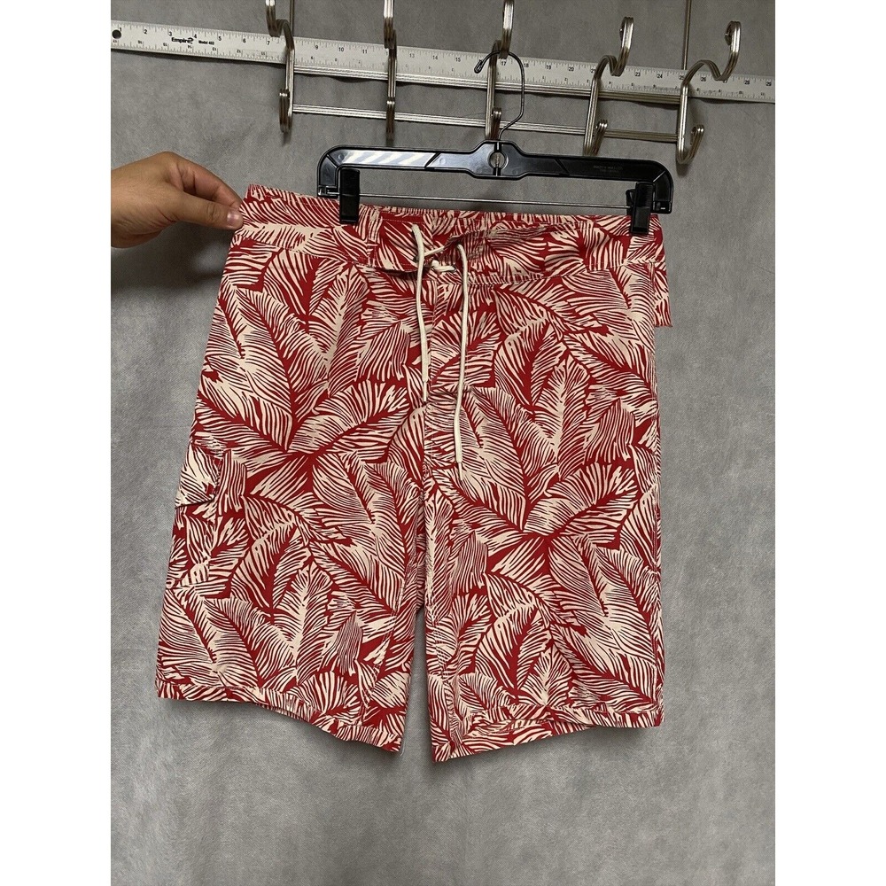 Polo‎ Ralph Lauren Board Shorts Men 30 Red Floral Hawaiian Surf Swim Trunk Beach